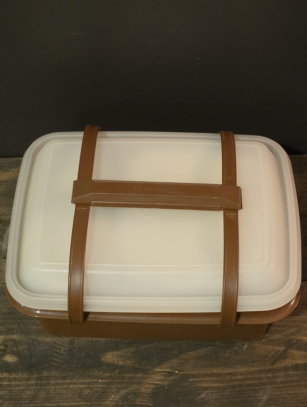 Vtg Tupperware Pack N Carry Brown Lunch Box 1254 Bento Insert Cups Set Retro USA